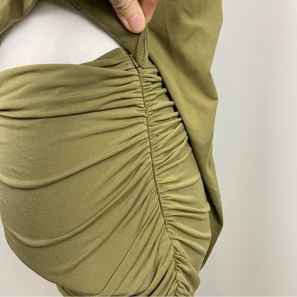 Majorelle Darla Midi Dress in Olive Green Size M - Picture 4 of 9